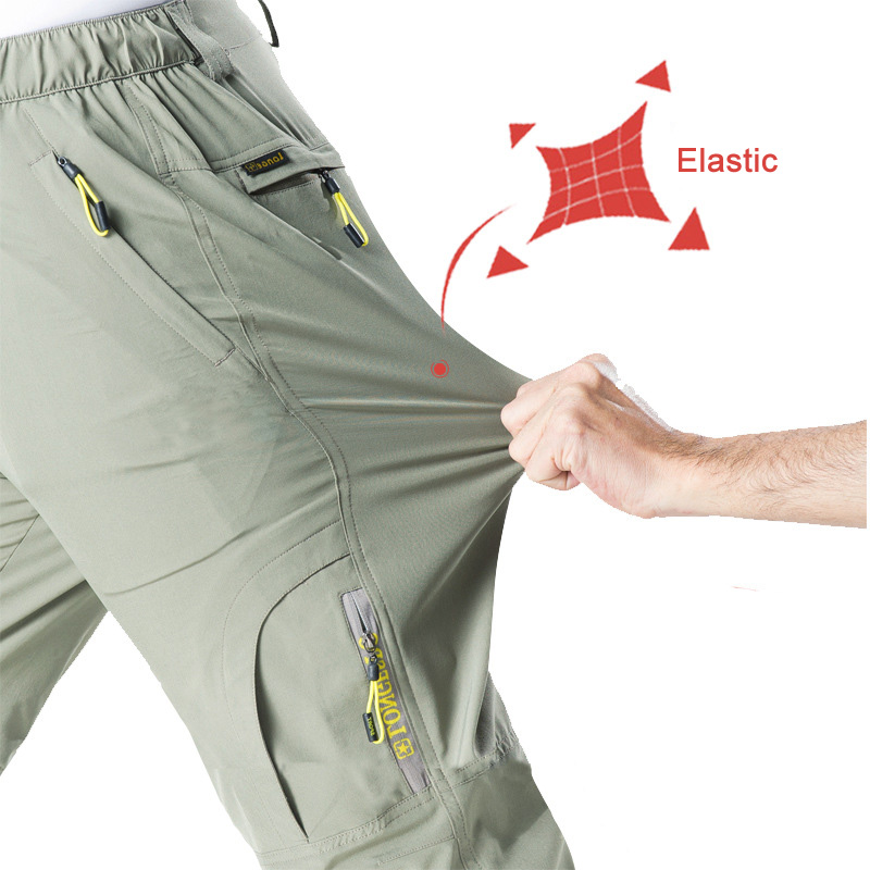 Quick-Drying Outdoor Pants - Grey Color - Quick-Dry Breathable Stretch Hiking Trousers
