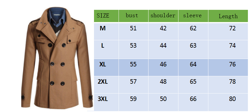 Men's Woolen Trench Coat