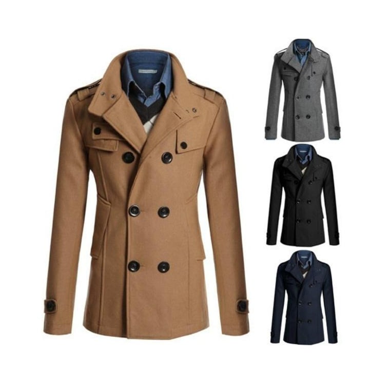 Men's Woolen Trench Coat