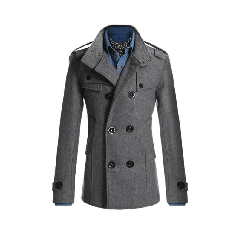 Men's Woolen Trench Coat