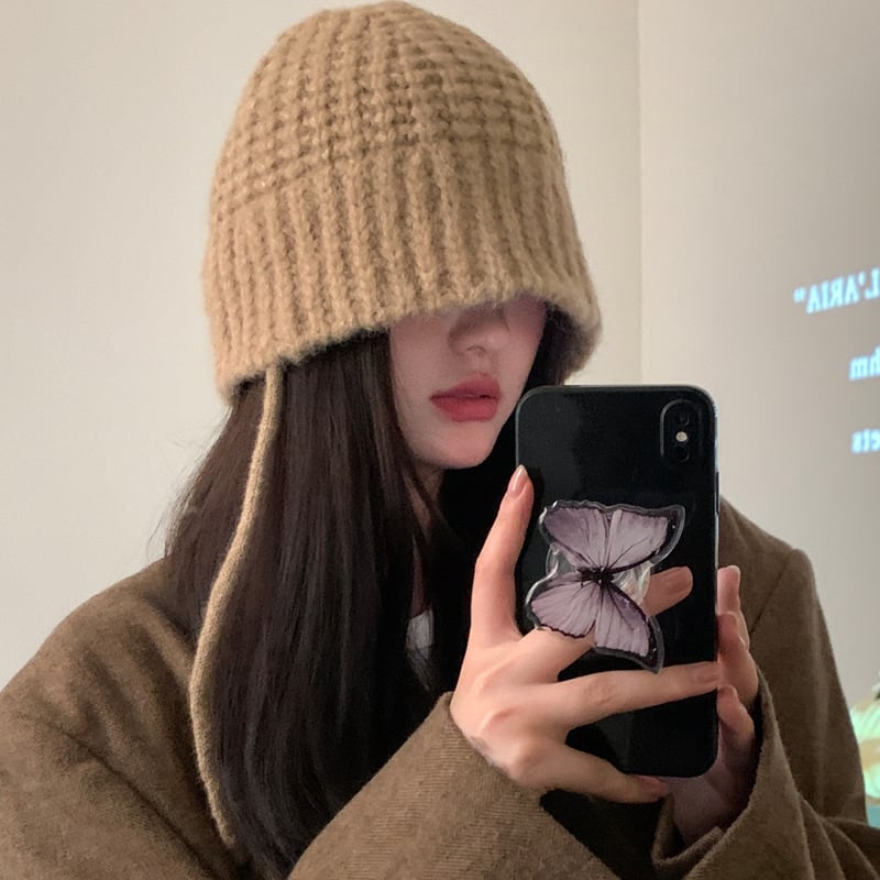 Lace-up Windproof Knitted Hat 6