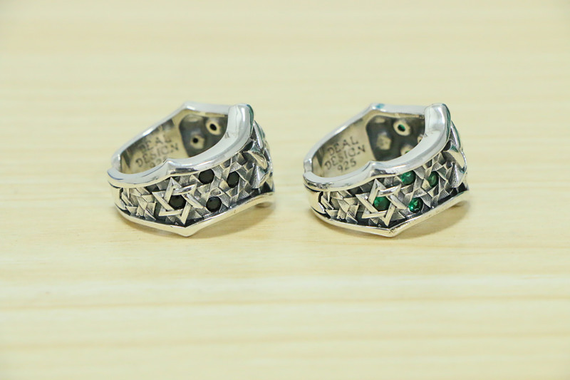 Personalized Six Pointed Star Inlaid Ring Image 3