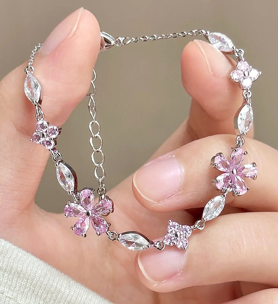 Women's Cherry Blossom Crystal Bracelet Image 8