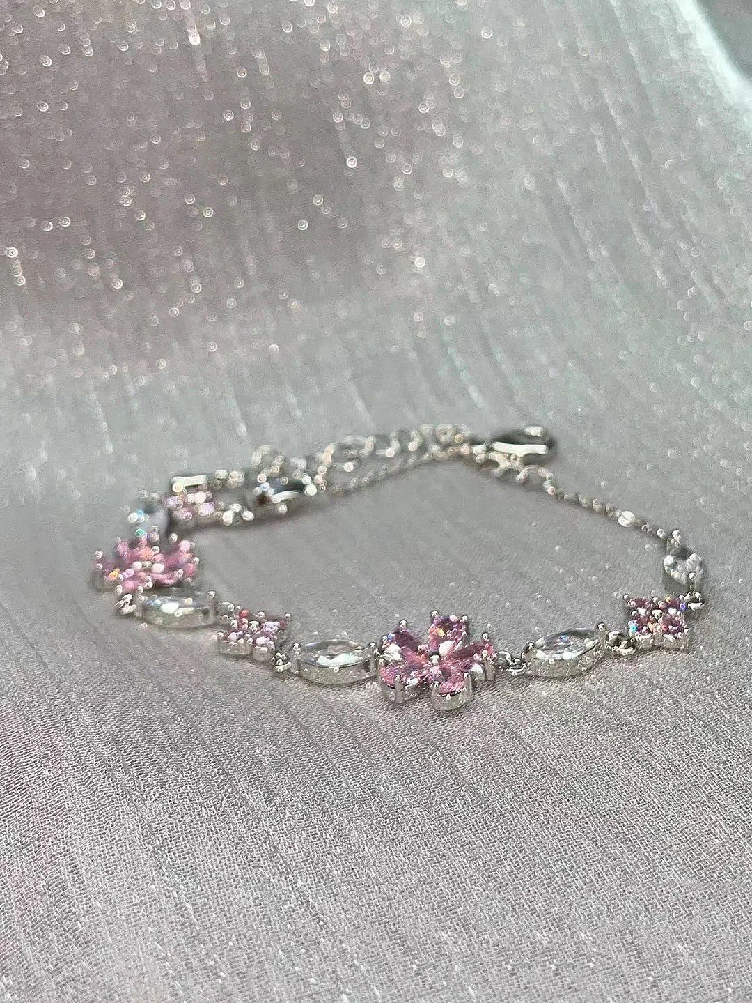 Women's Cherry Blossom Crystal Bracelet Image 2