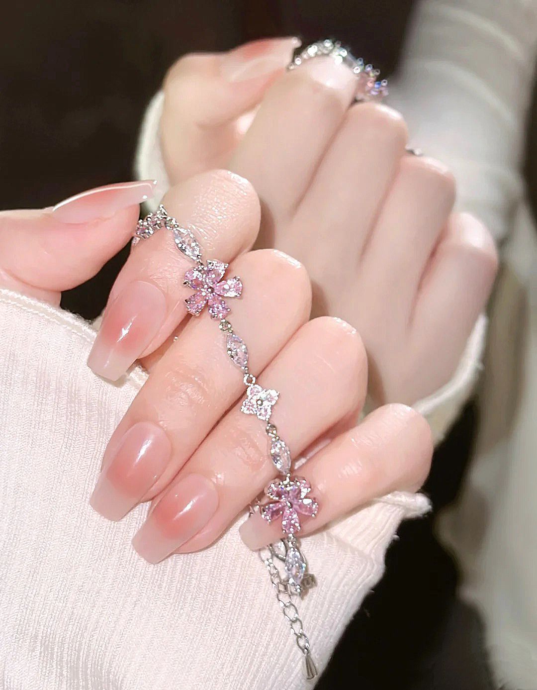 Women's Cherry Blossom Crystal Bracelet Image 9