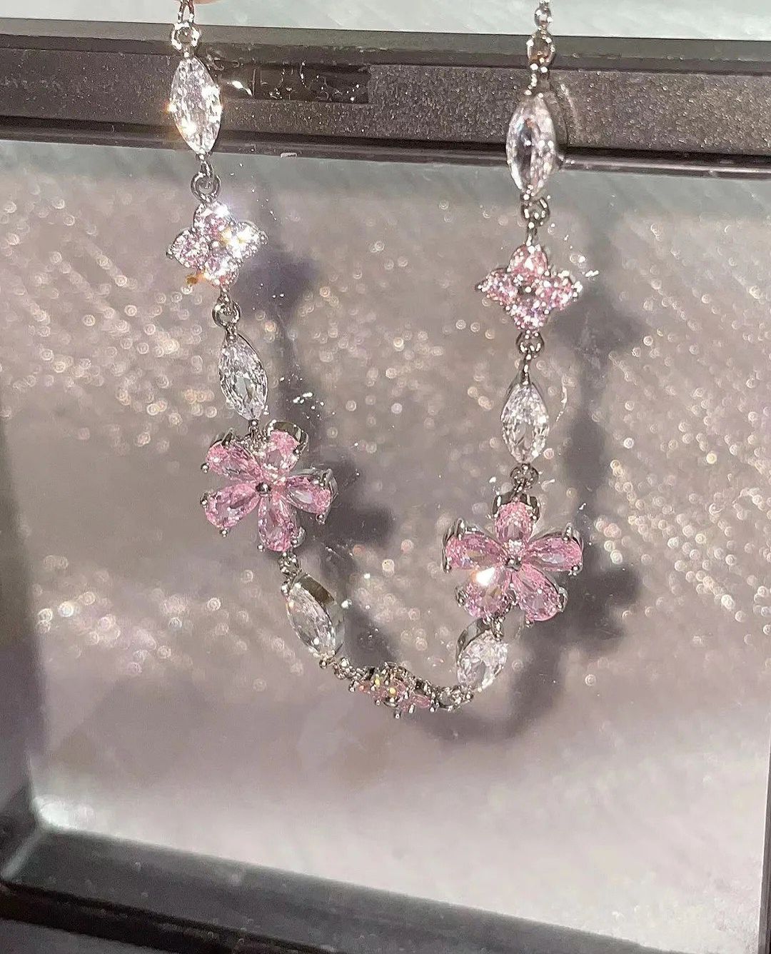 Women's Cherry Blossom Crystal Bracelet Image 10