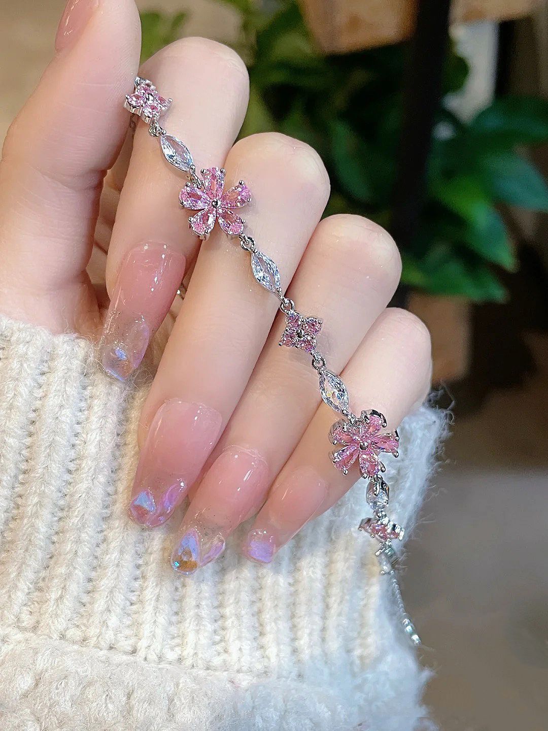 Women's Cherry Blossom Crystal Bracelet Image 5