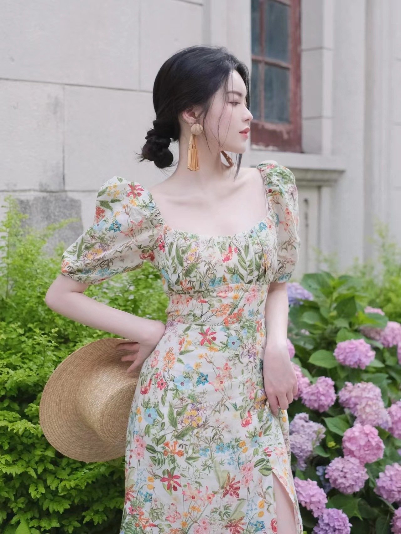Square Collar Dress