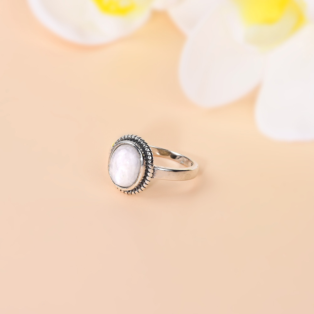 Bohemian Oval Moon Stone Ring 2