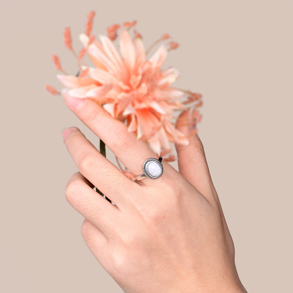 Bohemian Oval Moon Stone Ring 3