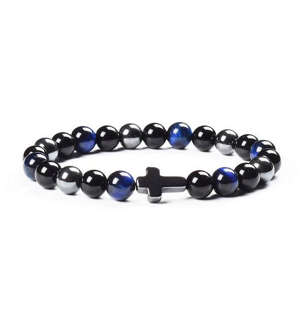 Colorful Tigereye Cross Agate Bracelet 3