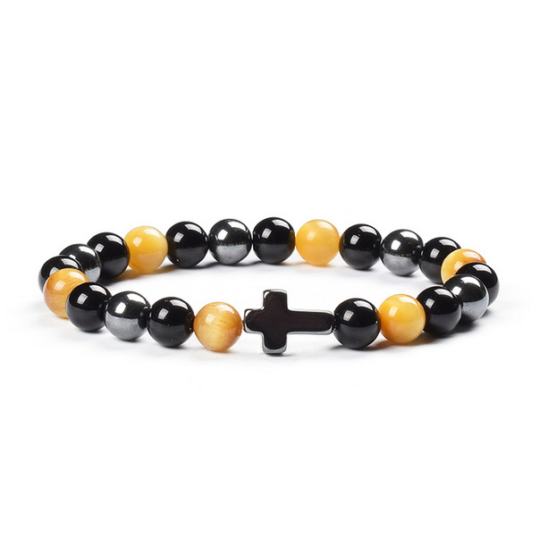 Colorful Tigereye Cross Agate Bracelet 2