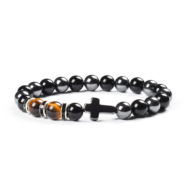 Colorful Tigereye Cross Agate Bracelet 13