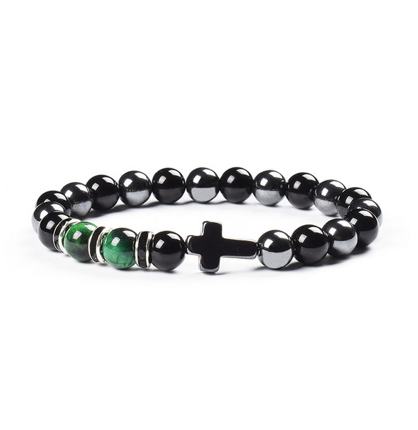 Colorful Tigereye Cross Agate Bracelet 8