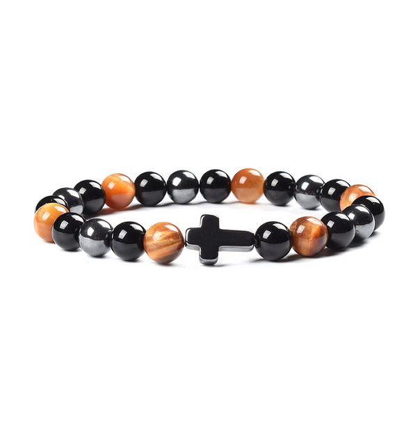 Colorful Tigereye Cross Agate Bracelet 11