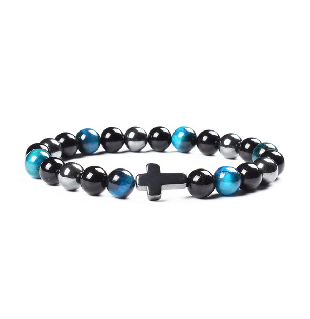 Colorful Tigereye Cross Agate Bracelet 6