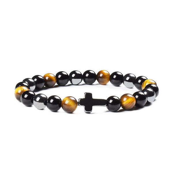 Colorful Tigereye Cross Agate Bracelet 12