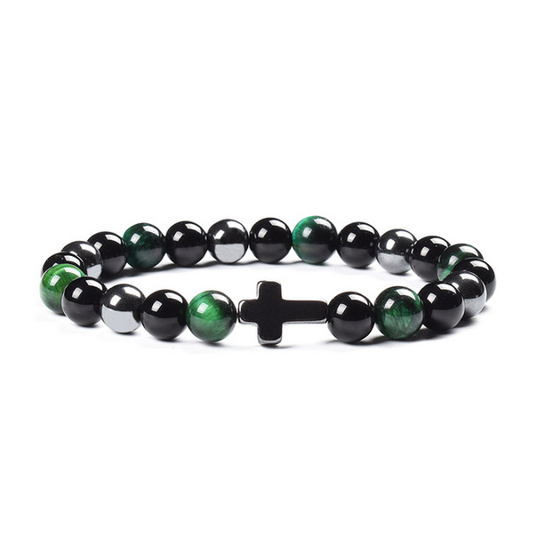 Colorful Tigereye Cross Agate Bracelet 10
