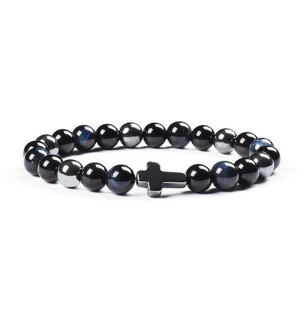 Colorful Tigereye Cross Agate Bracelet 9