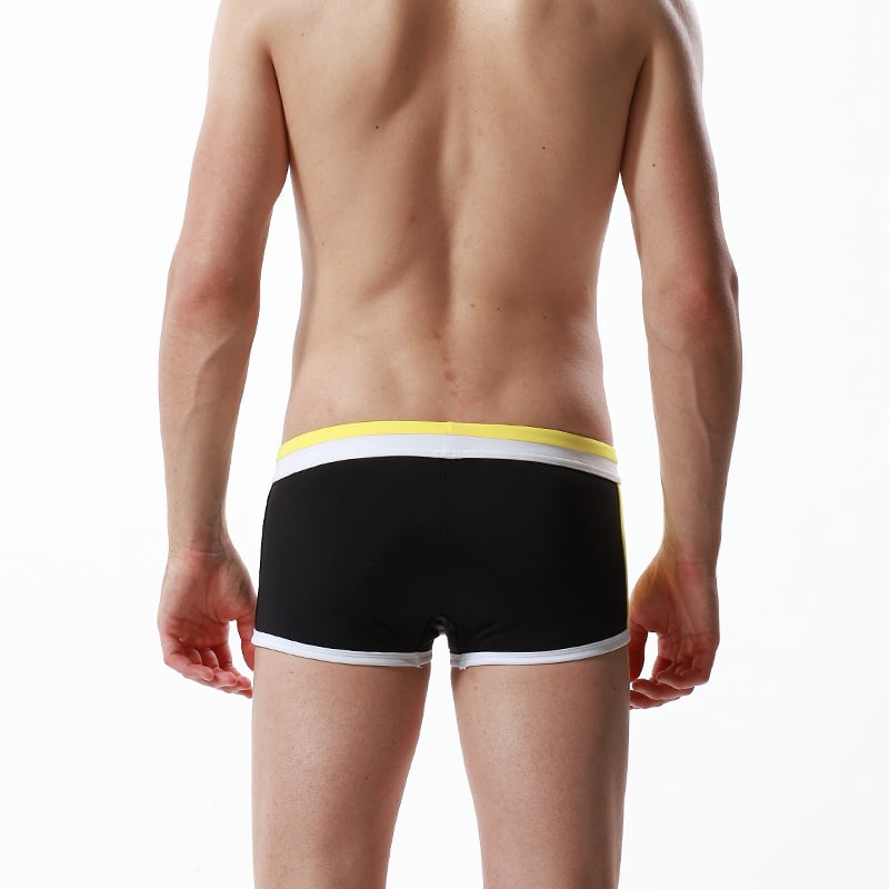 Men's Color Matching Boxer Swimming Trunks
