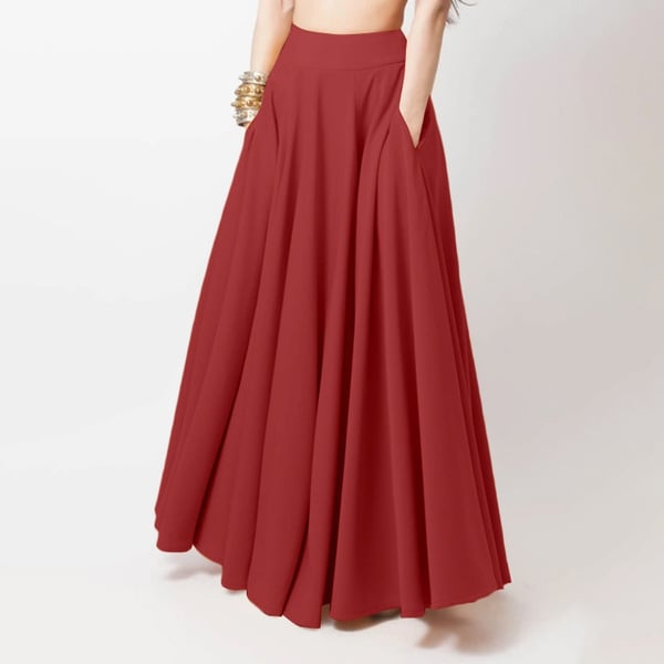 Plus Size Women's Solid Color Half-length Pleated Skirt 4