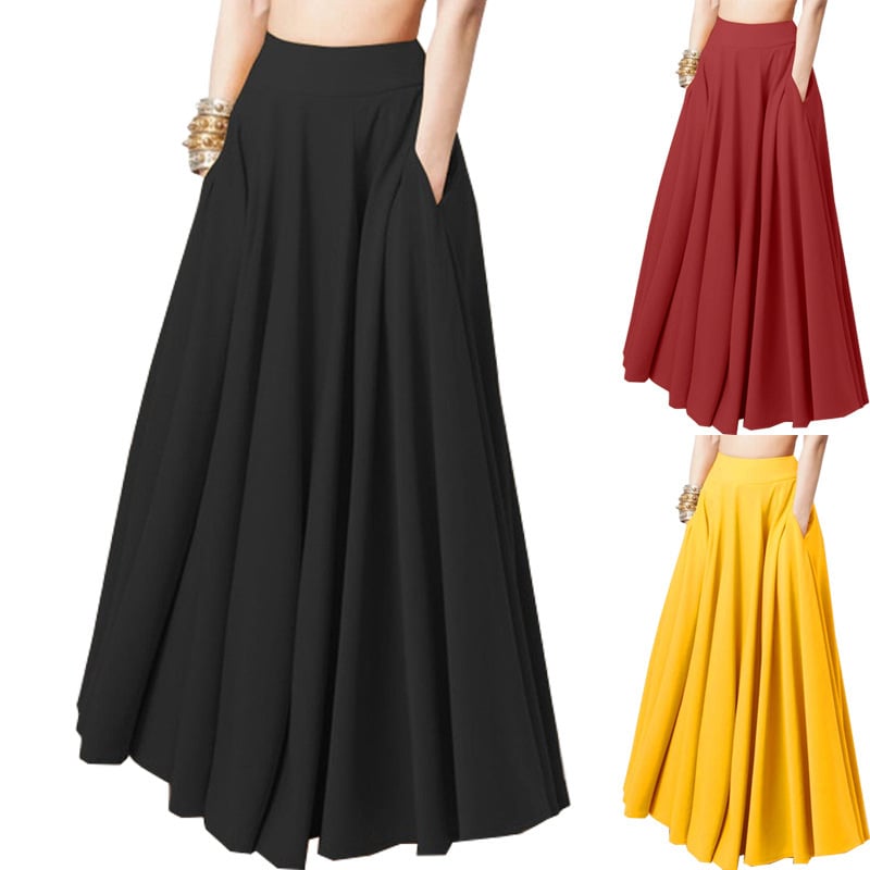 Plus Size Women's Solid Color Half-length Pleated Skirt 2
