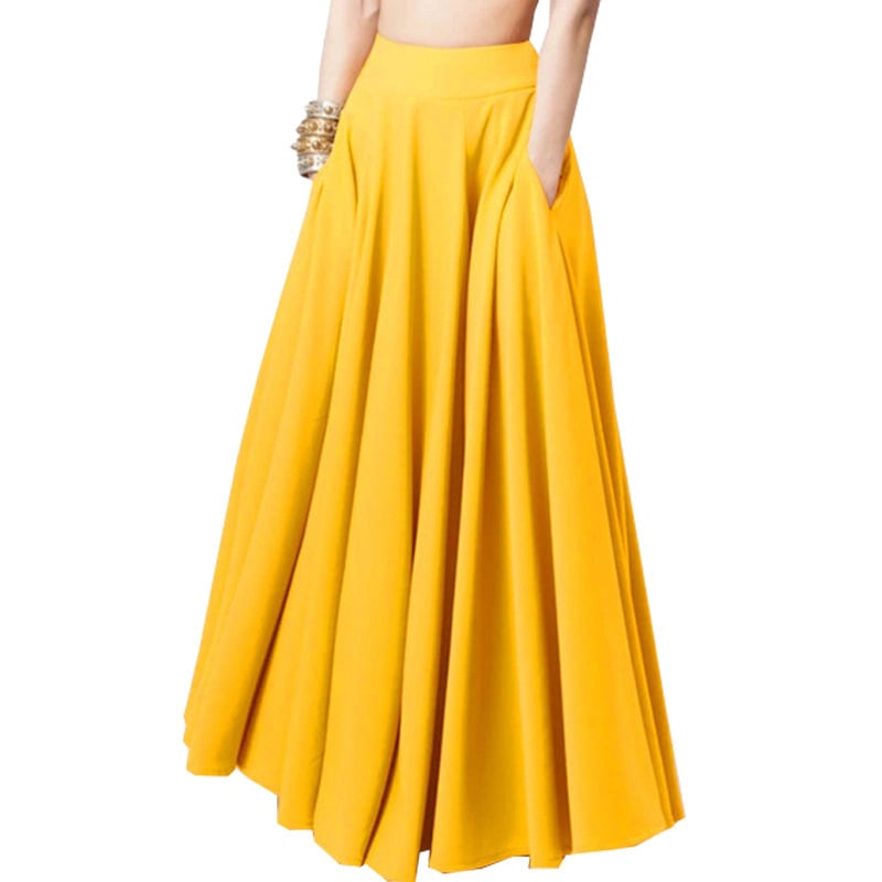 Plus Size Women's Solid Color Half-length Pleated Skirt 8
