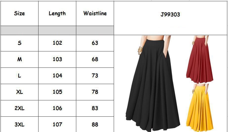 Plus Size Women's Solid Color Half-length Pleated Skirt 1