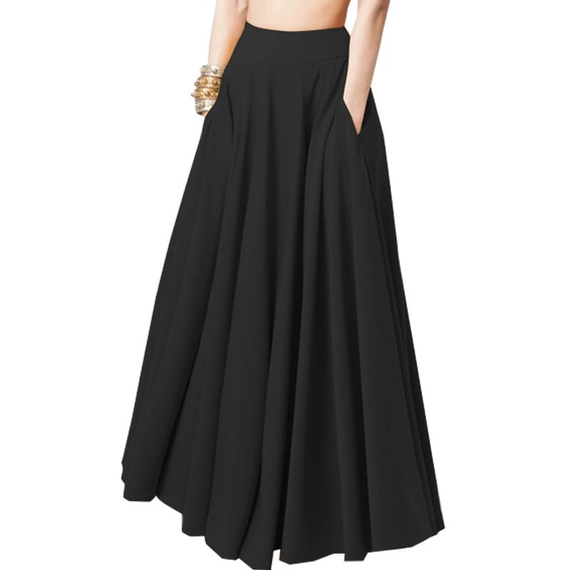 Plus Size Women's Solid Color Half-length Pleated Skirt 7