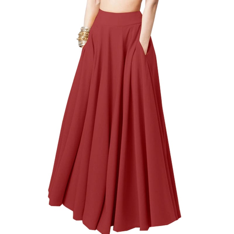 Plus Size Women's Solid Color Half-length Pleated Skirt 3