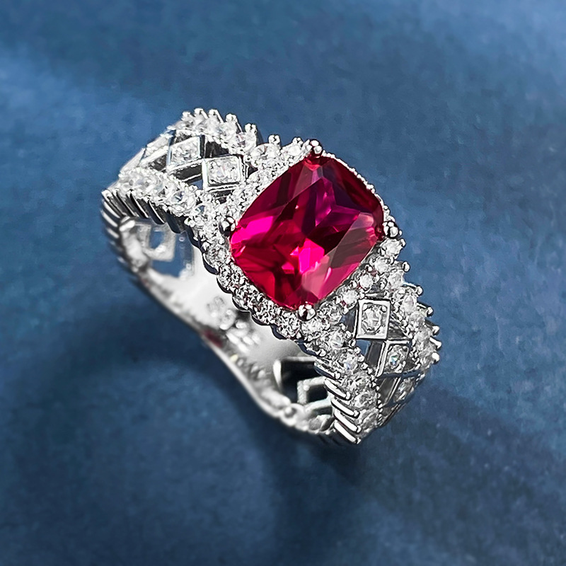925 Silver Ring Inlaid Gem Image 7