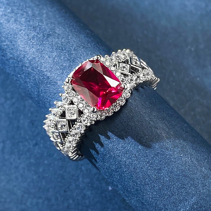 925 Silver Ring Inlaid Gem Image 2