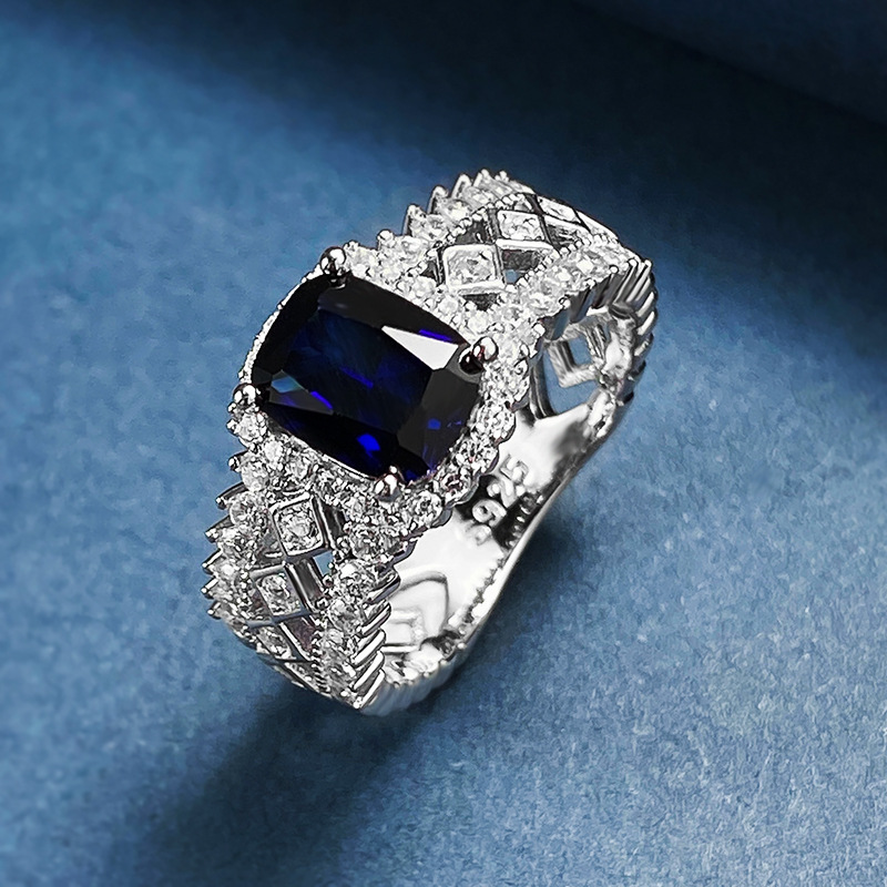 925 Silver Ring Inlaid Gem Image 3