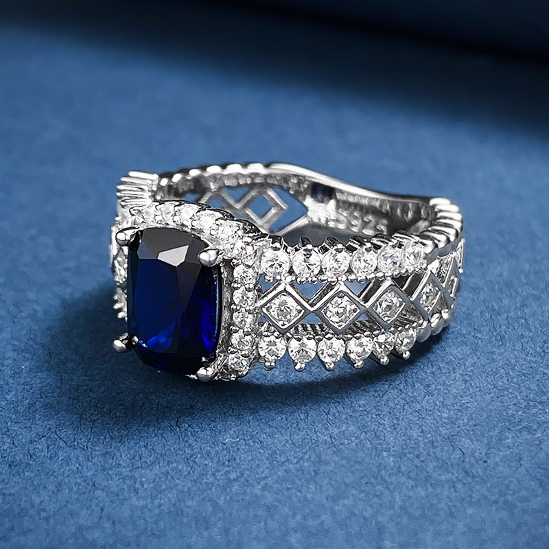 925 Silver Ring Inlaid Gem Image 6