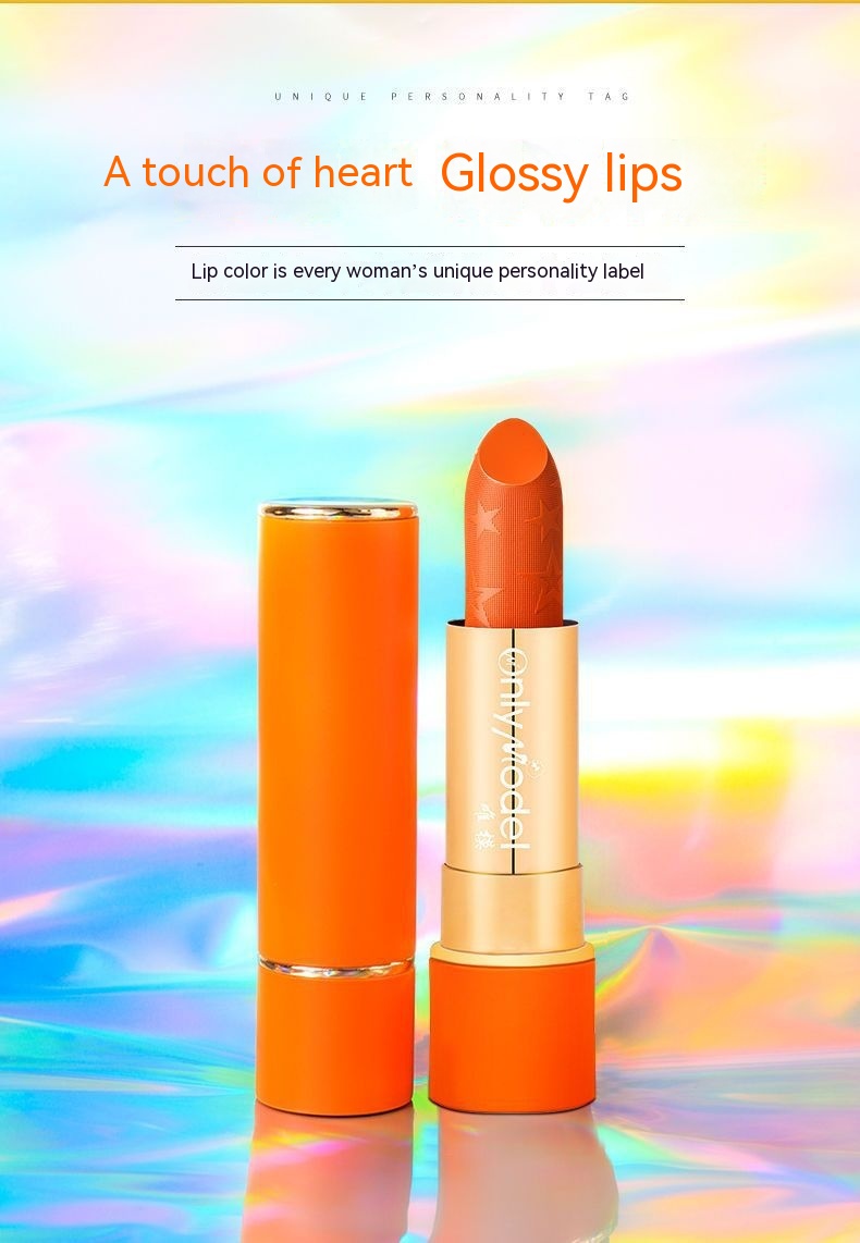 Carrot Orange Lipstick Close Up