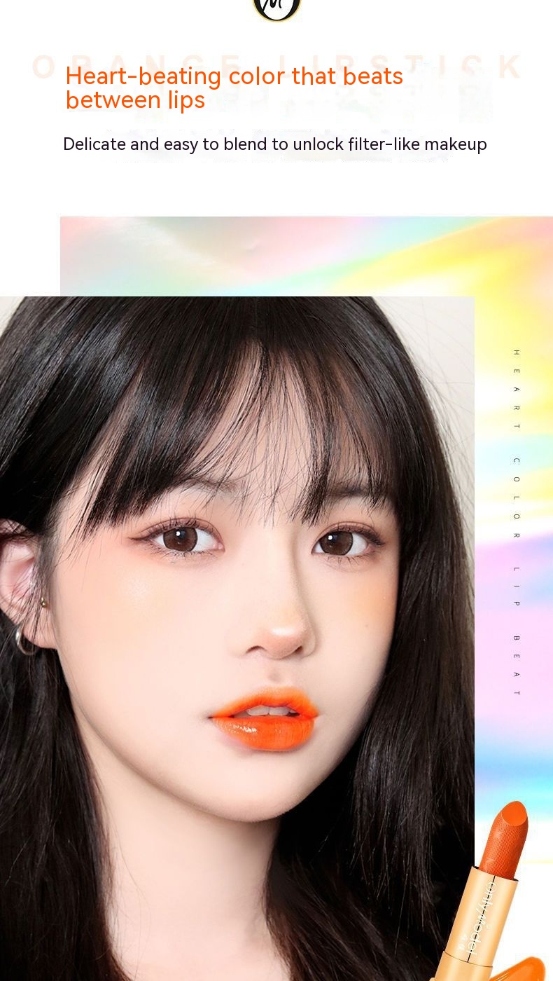 Carrot Orange Lipstick on Lips