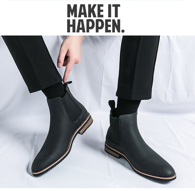 Plus Size High-top Pointed Leather Shoes Image 2