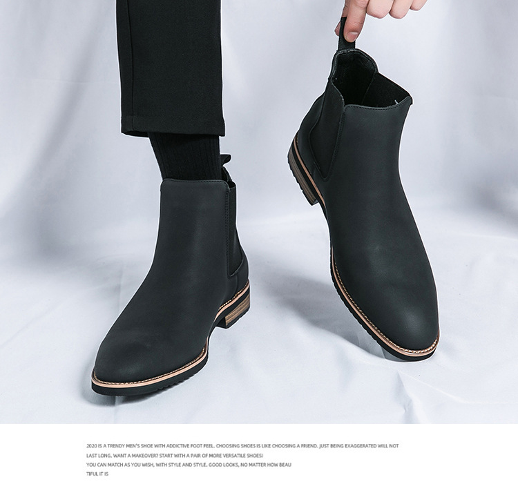 Plus Size High-top Pointed Leather Shoes Image 5