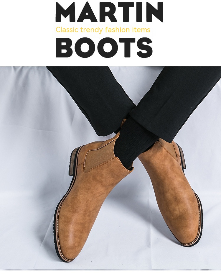 Plus Size High-top Pointed Leather Shoes Image 3