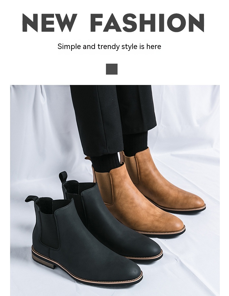 Plus Size High-top Pointed Leather Shoes Image 4