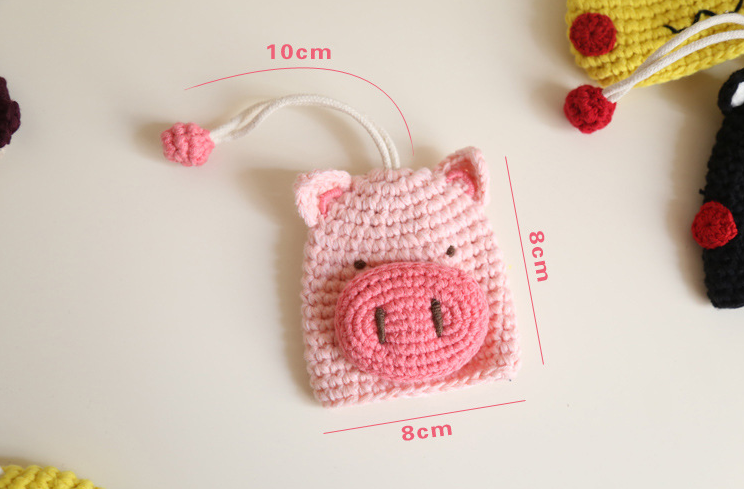 Cartoon Cute Knitted Key Bag Handwoven Protective Cover