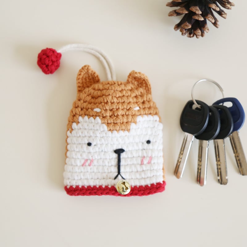 Cartoon Cute Knitted Key Bag Handwoven Protective Cover