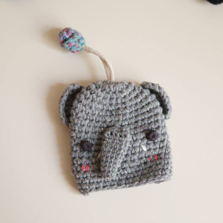 Cartoon Cute Knitted Key Bag Handwoven Protective Cover