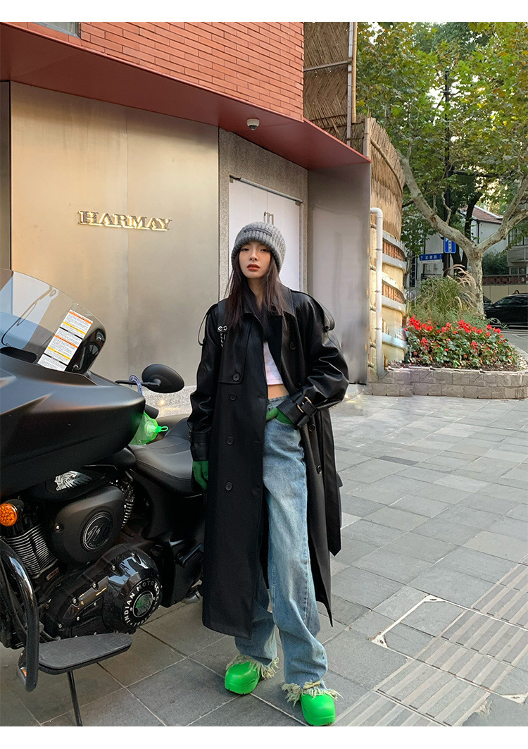 Advanced Sense Black Leather Coat 6