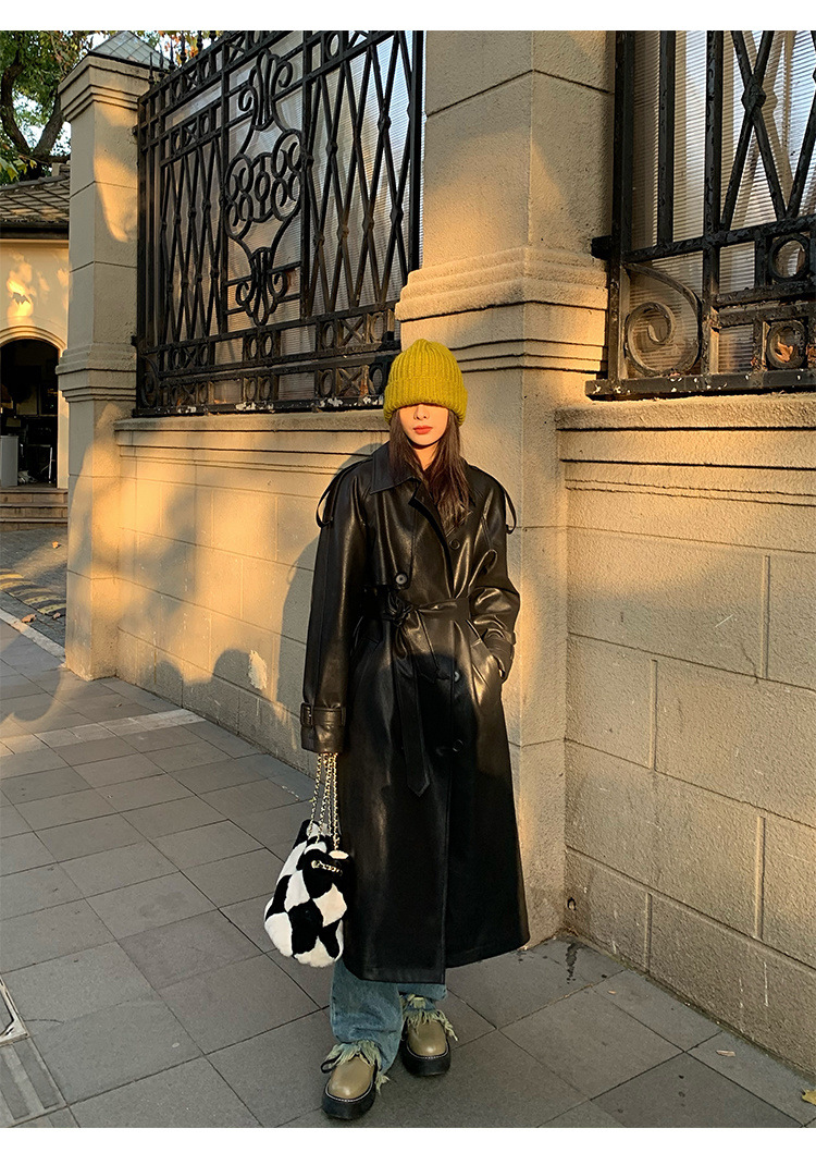 Advanced Sense Black Leather Coat 11