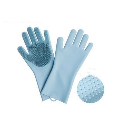 Silicone Rubber Cleaning Gloves - Blue