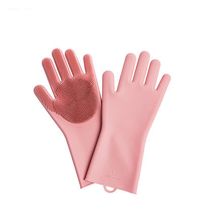 Silicone Rubber Cleaning Gloves - Pink