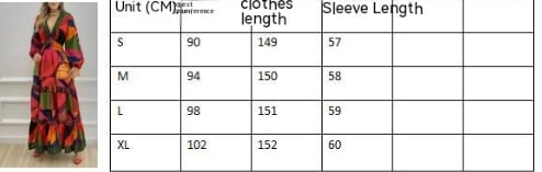 Fall Long Printed V-neck Dress Image 7