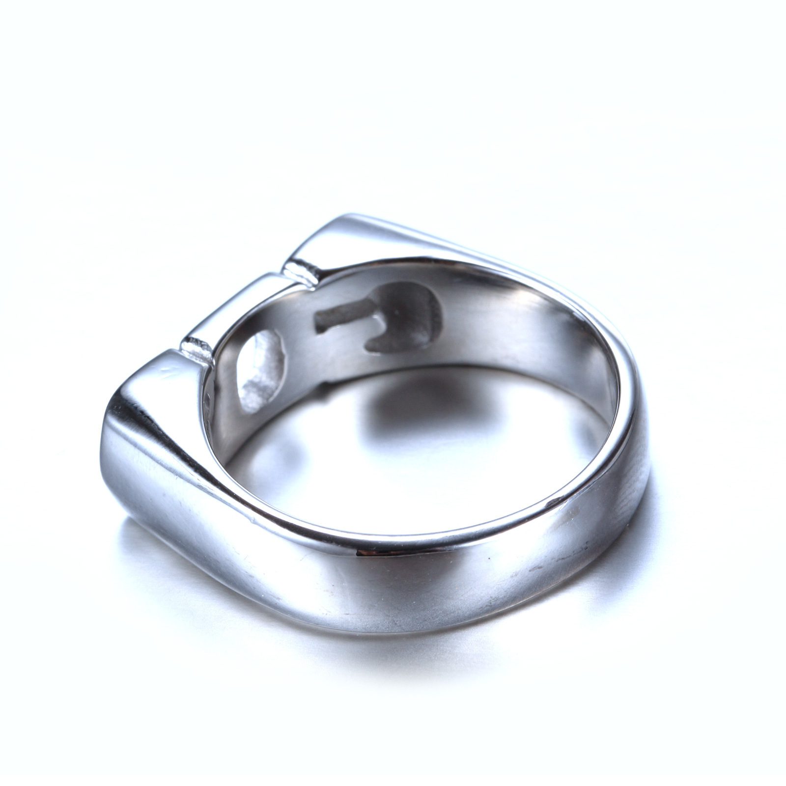 Stainless Steel Letter Ring Image 4