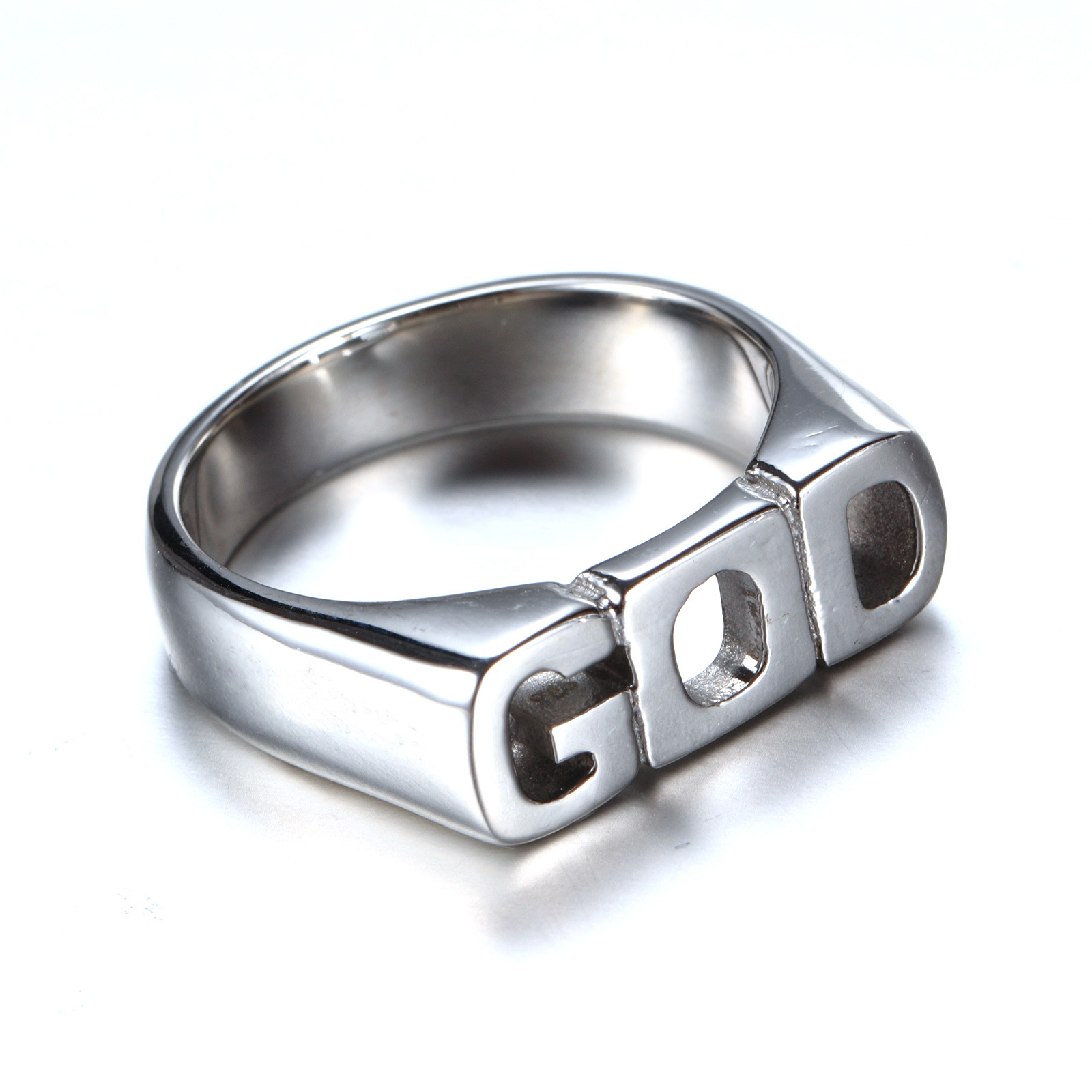 Stainless Steel Letter Ring Image 3